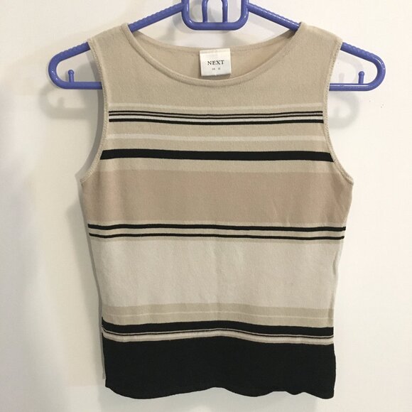 NEXT Women's Beige Black Tank Top size small - Picture 1 of 5